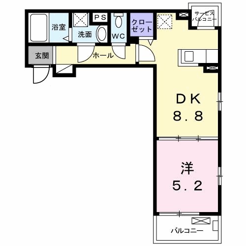 ジャスミン　Ａ 302号室 間取り