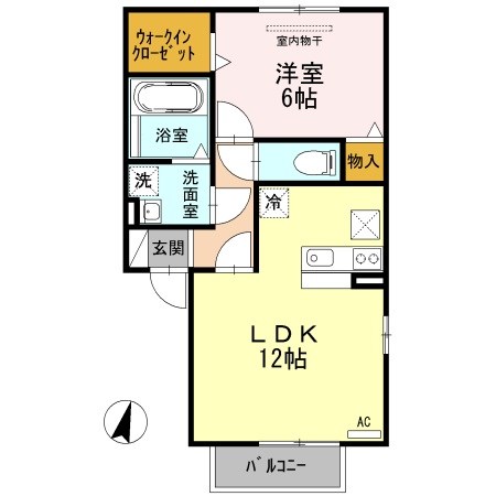 ロイヤルリーク松崎　C 102号室 間取り