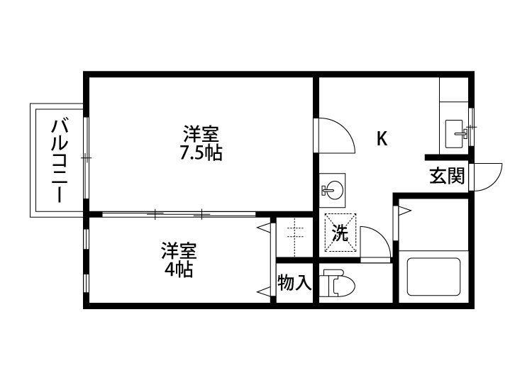 エクセレントD 102号室 間取り