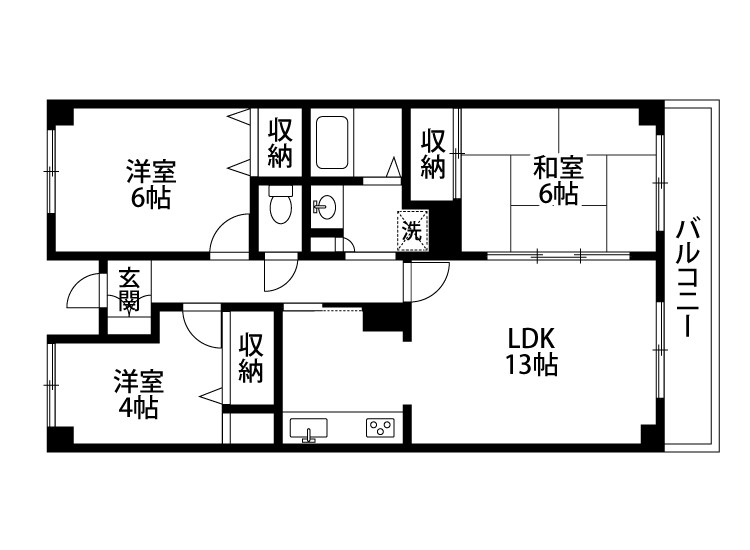 カレントさくらⅡ 205号室 間取り