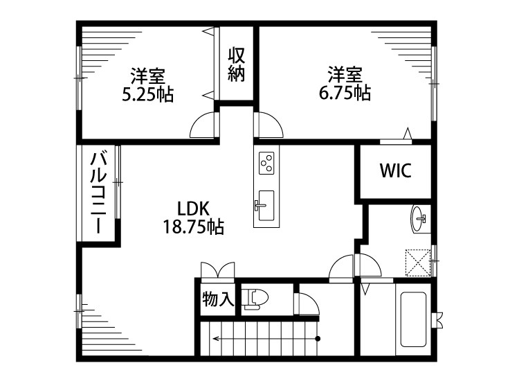 アンプルール 201号室 間取り
