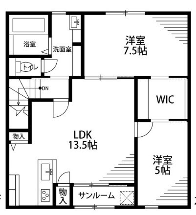 パルモアK2 3号室 間取り