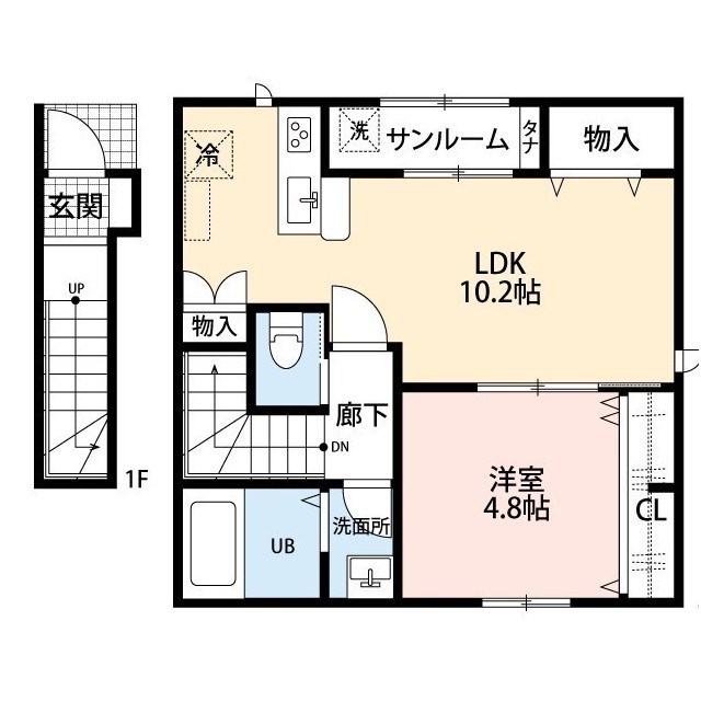 Rooms大島 B201号室 間取り