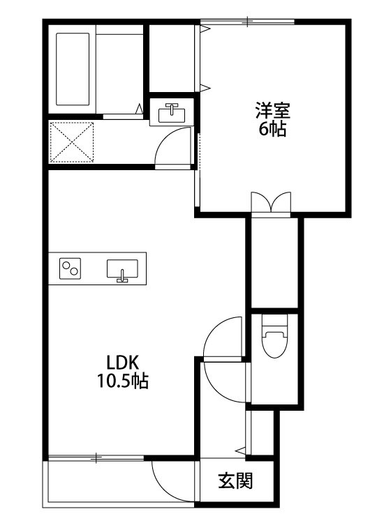 シャン・ドール 105号室 間取り