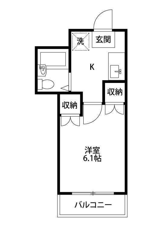 KRビル 302号室 間取り