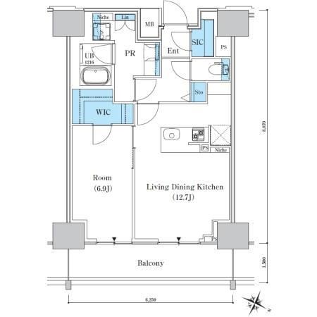 ロイヤルパークスER万代 間取り図