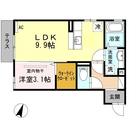 オリーブ 102号室 間取り