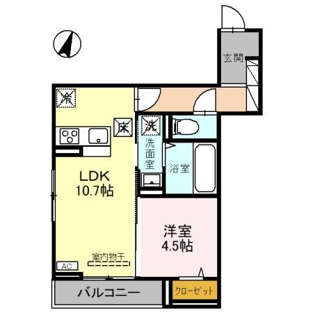 D-ROOM笹口 103号室 間取り