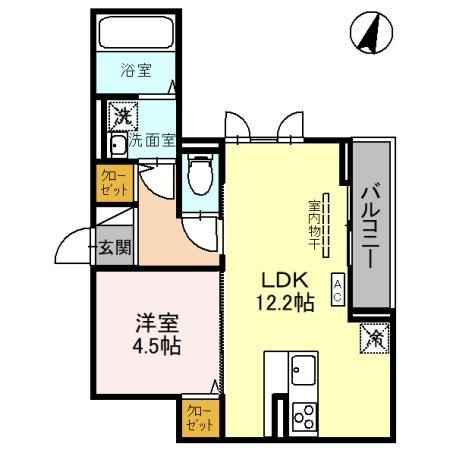 D-ROOM笹口 201号室 間取り