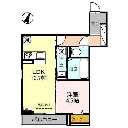 D-ROOM笹口 203号室 間取り