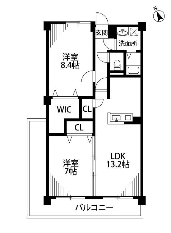 パークハイツ万代 703号室 間取り