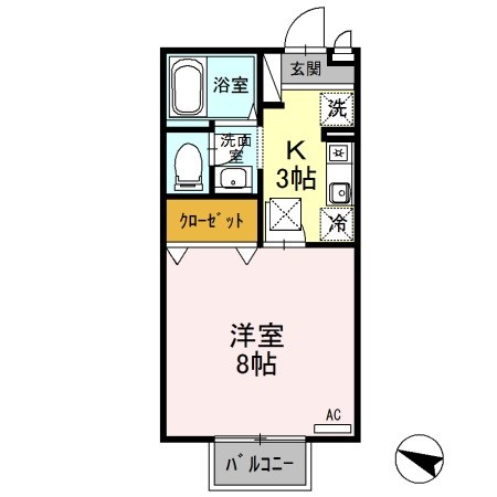 サフラン　B 101号室 間取り