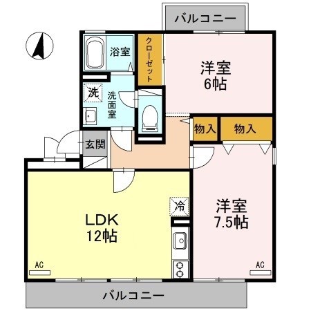 ロイヤルガーデン堀之内　D 203号室 間取り