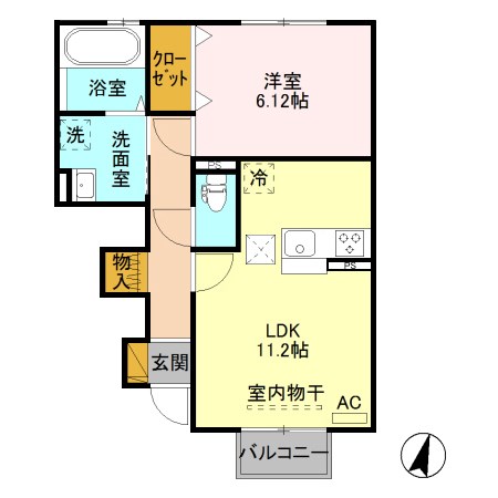 アステールⅢ 105号室 間取り