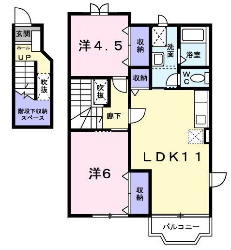 メイプルＢ 201号室 間取り