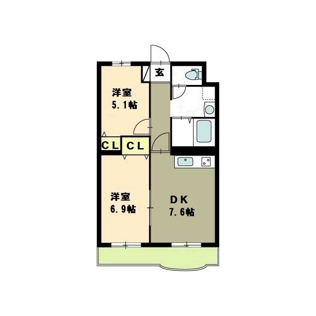 コンコース堀之内 301号室 間取り