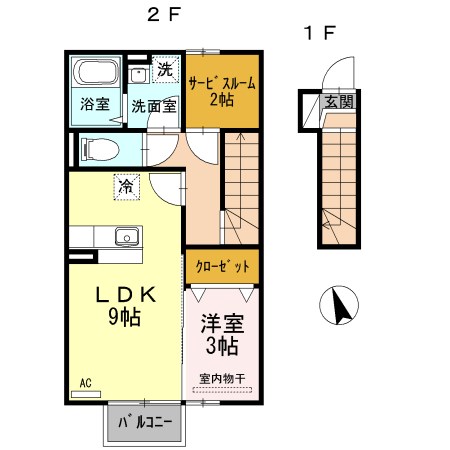 グランディット 206号室 間取り