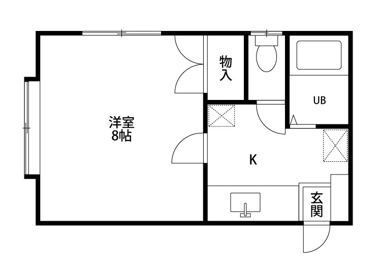 エルディム笹口 204号室 間取り