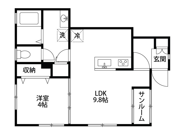 グリシーニア A号室 間取り