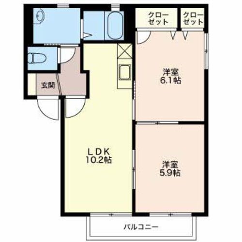 フローラルパークコート  A202号室 間取り