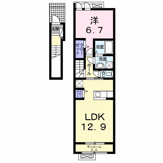 ブリーゼ小張木Ⅰ 202号室 間取り