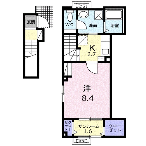 ウェルシィ万代 間取り図