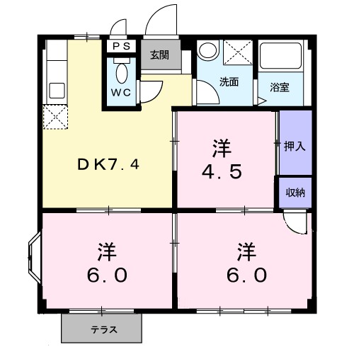 グリーンハイムＢ 103号室 間取り