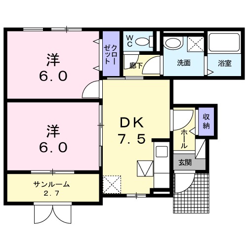 エテルノ　ブライト 102号室 間取り