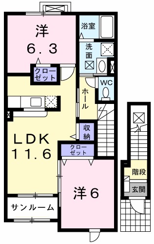 ビサイドミニョン 203号室 間取り