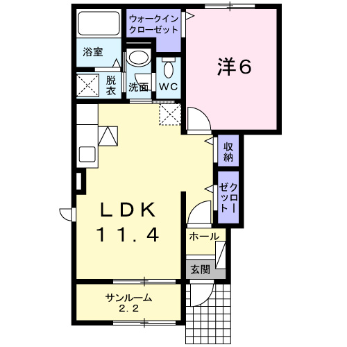 リッコ　ファムＡ 101号室 間取り