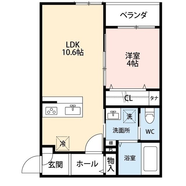 Rooms紫竹 101号室 間取り