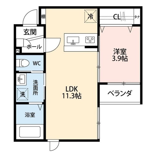 Rooms紫竹 102号室 間取り