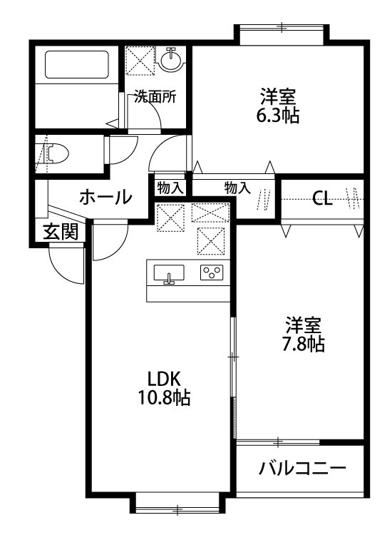 パークⅠ 203号室 間取り