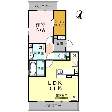 レイクサイドA 103号室 間取り