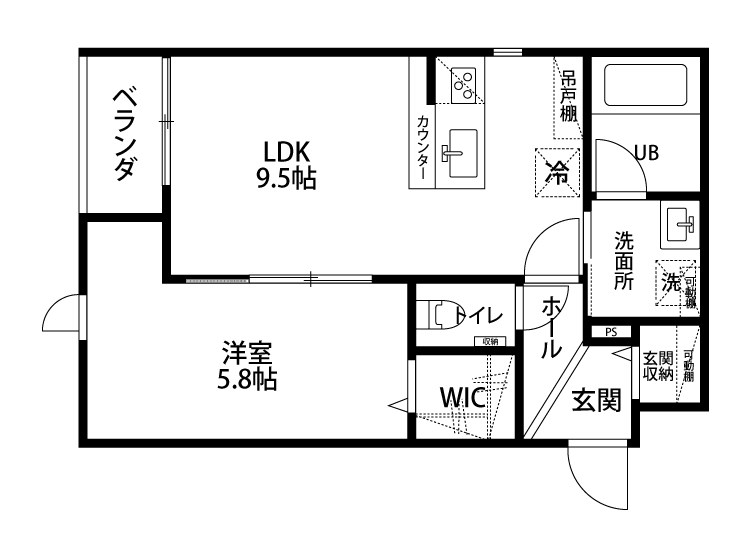 ジュピター牡丹山 103号室 間取り