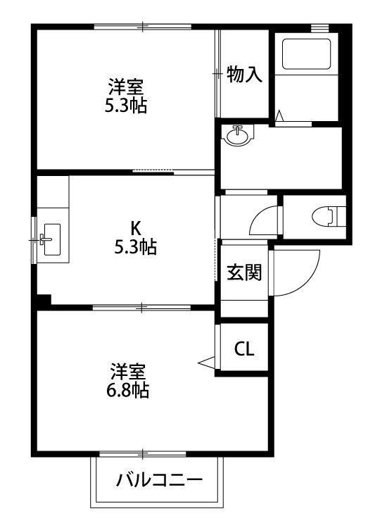 エスペランサA 201号室 間取り