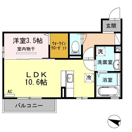 グランジェロ 203号室 間取り