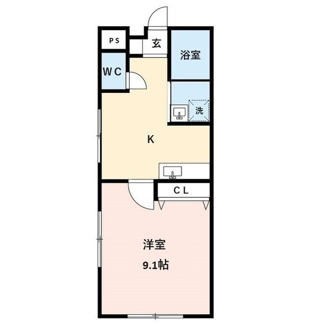 フラット東中通 203号室 間取り