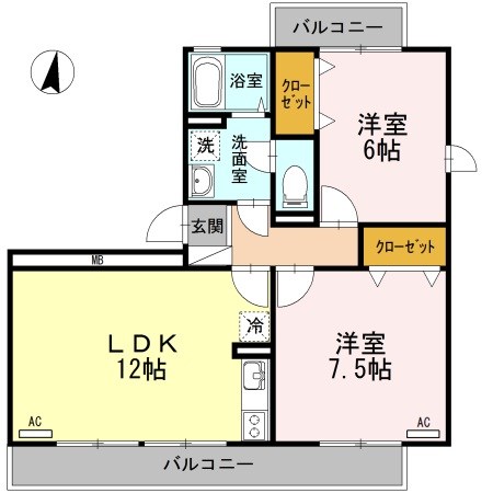 ロイヤルガーデン堀之内　C 201号室 間取り