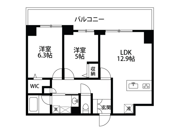 ザ・プレミア新潟萬代橋 906号室 間取り