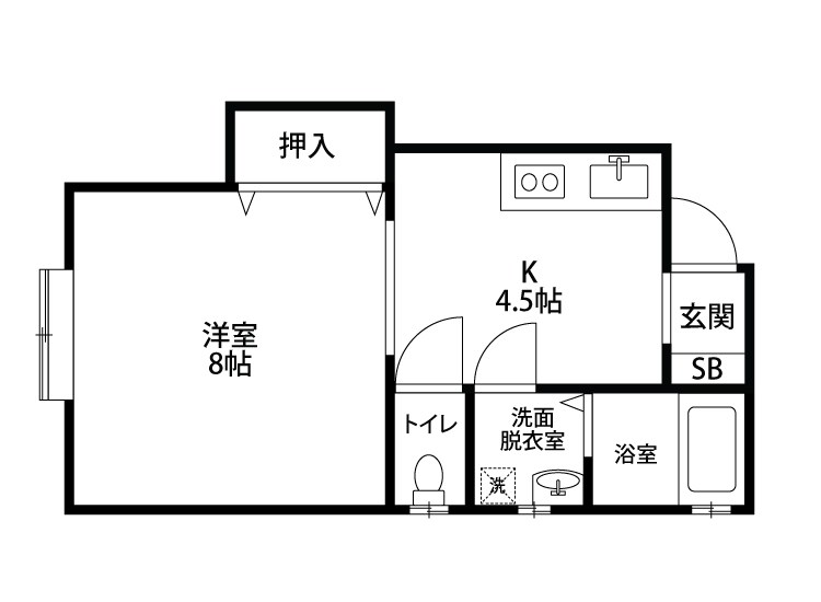 エイムアイランド 102号室 間取り