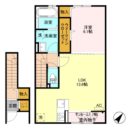 PARK　FRONTもえぎ野 D201号室 間取り