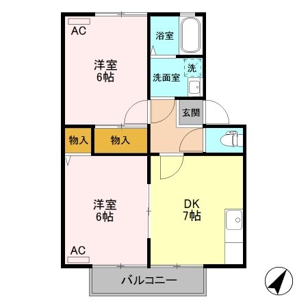 ハイツアイビス 102号室 間取り