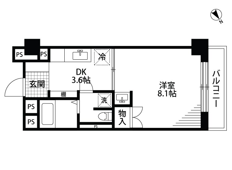 マンション礎 202号室 間取り