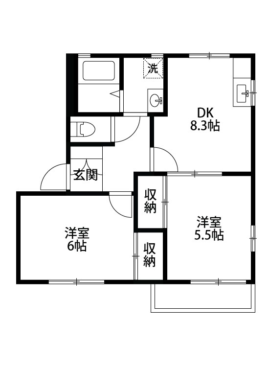 リバーサイドハイムB 202号室 間取り