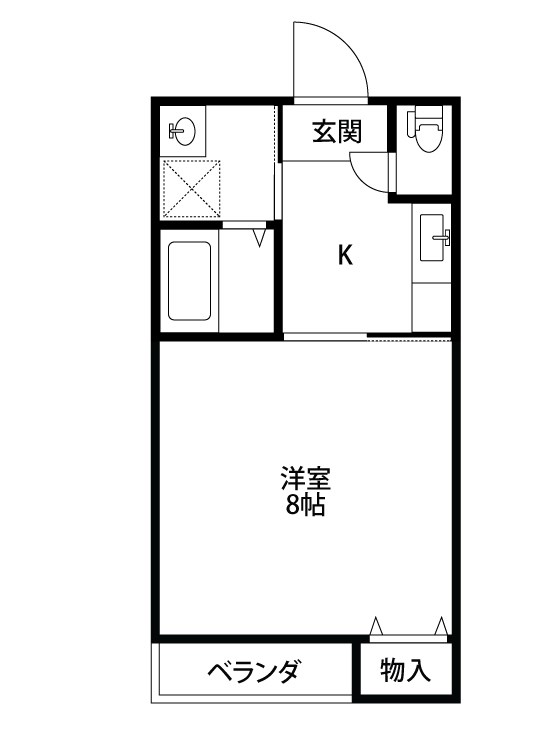 クレアーレ牡丹山 206号室 間取り