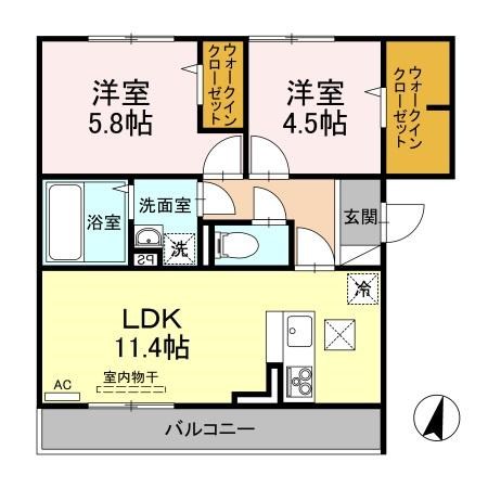 アルテール新和A棟 203号室 間取り