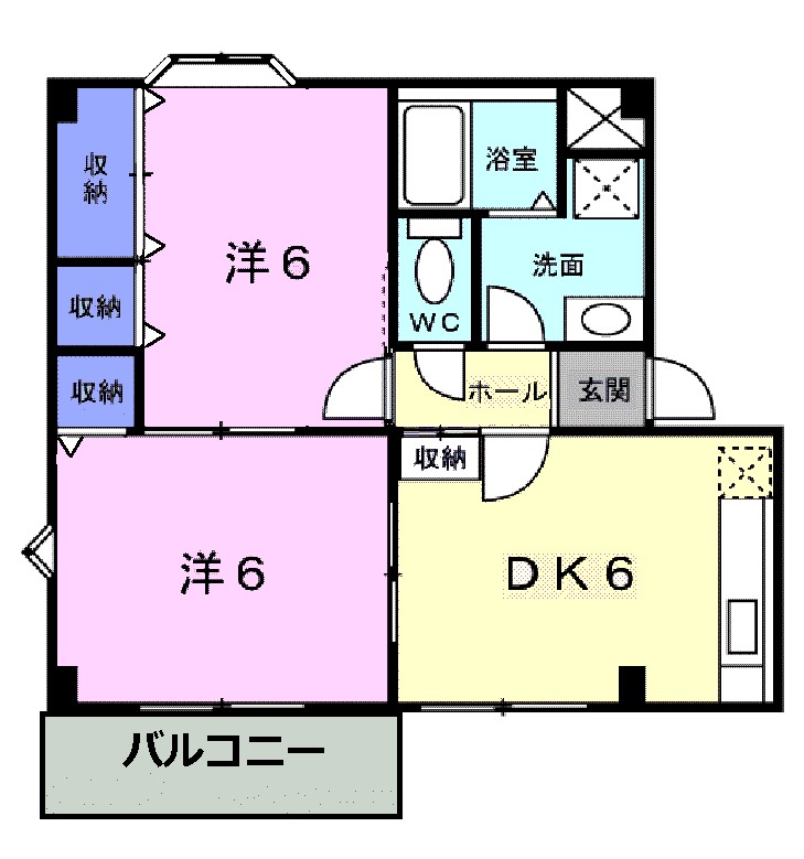 プラドール若葉 202号室 間取り