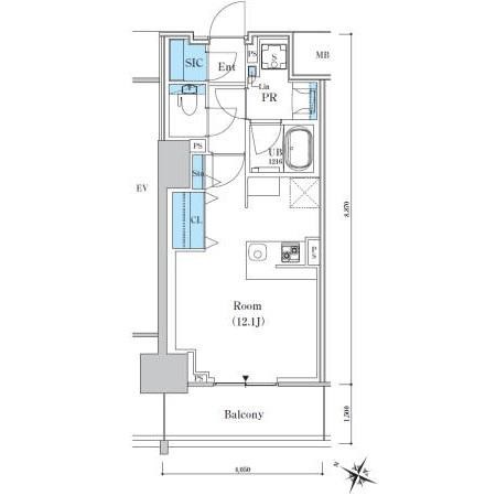 ロイヤルパークスER万代 607号室 間取り