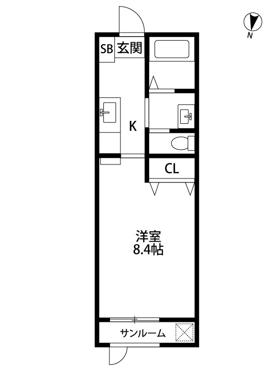 アーバン堀之内A棟 102号室 間取り